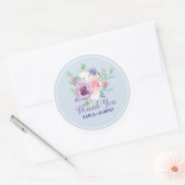 Pastel Watercolor Blume Bouquet Runder Aufkleber (Umschlag)