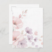 Pastel Watercolor-Blume Einladungspostkarte (Vorne/Hinten)