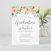 Pastel Watercolor Blume Graduation Party Einladung (Stehend Vorderseite)