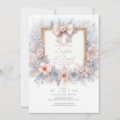 Pastel Watercolor Blume Hochzeit Einladung (Vorderseite)