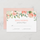 Pastel Watercolor Blume Hochzeitsszenario RSVP (Vorne/Hinten)