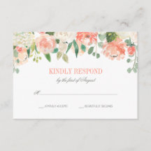 Pastel Watercolor Blume Hochzeitsszenario RSVP
