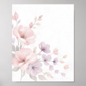 Pastel Watercolor-Blume Poster (Vorne)