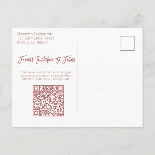 Pastel Watercolor Blumengestein Brautparty Ankündigungspostkarte (Rückseite)