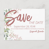 Pastel Watercolor Blumengestein Brautparty Ankündigungspostkarte (Vorderseite)