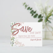 Pastel Watercolor Blumengestein Brautparty Ankündigungspostkarte (Stehend Vorderseite)