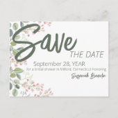 Pastel Watercolor Blumengestein Brautparty Ankündigungspostkarte (Vorderseite)