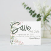 Pastel Watercolor Blumengestein Brautparty Ankündigungspostkarte (Stehend Vorderseite)