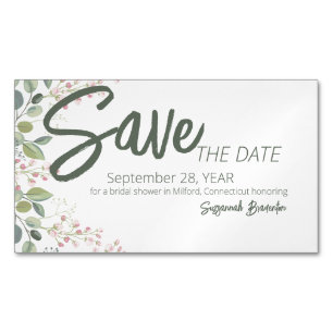 Pastel Watercolor Blumengestein Brautparty Magnetische Visitenkarte