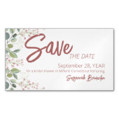 Pastel Watercolor Blumengestein Brautparty Magnetische Visitenkarte (Vorderseite)