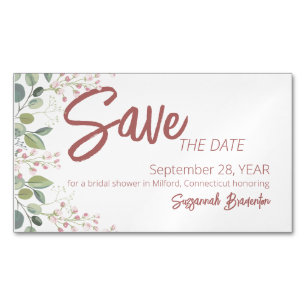 Pastel Watercolor Blumengestein Brautparty Magnetische Visitenkarte