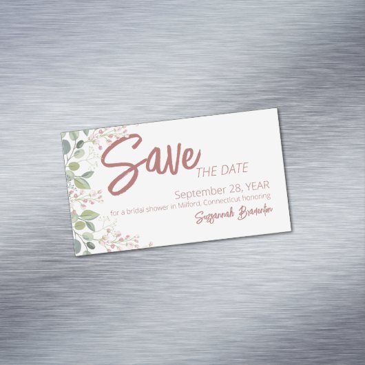 Pastel Watercolor Blumengestein Brautparty Magnetische Visitenkarte (Beispiel)