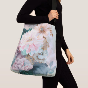 Pastel Watercolor Blumenhintergrund Tragetaschen Mit Langen Trägern