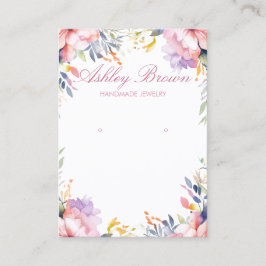Pastel Watercolor Blumenschmuck Earring Display Visitenkarte