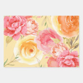 Pastel Watercolor Blumenspektrum Geschenkpapier Set (Vorderseite 3)