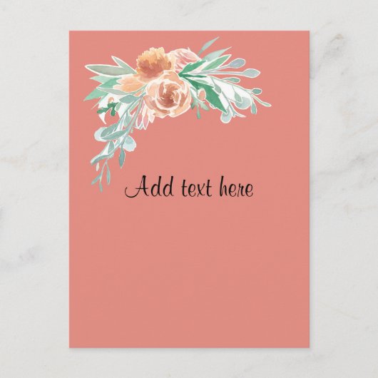 Pastel Watercolor Bouquet Template Postkarte (Vorderseite)