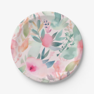 Pastel Watercolor Brautparty Pappteller