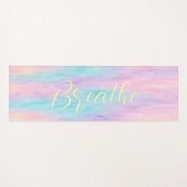 Pastel Watercolor "Breathe" Yoga Mat Yogamatte (Vorderseite (Horizontal))