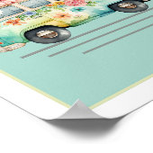 Pastel Watercolor Bus Kinderzimmer Poster (Ecke)