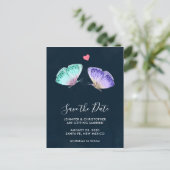 Pastel Watercolor Butterflies Hochzeit Postkarte (Stehend Vorderseite)