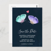 Pastel Watercolor Butterflies Hochzeit Postkarte (Vorne/Hinten)