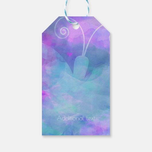 Pastel Watercolor Butterfly Custom Gastgeschenk Geschenkanhänger (Rückseite)