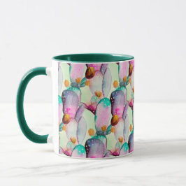 Pastel Watercolor Cactus Blume Wüstenmuster Tasse