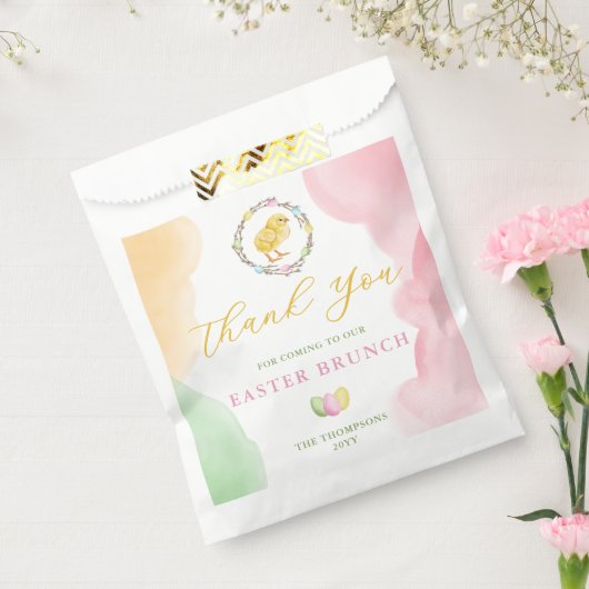 Pastel Watercolor Chick Easter Brunch Thank You Geschenktütchen (Versiegelt)