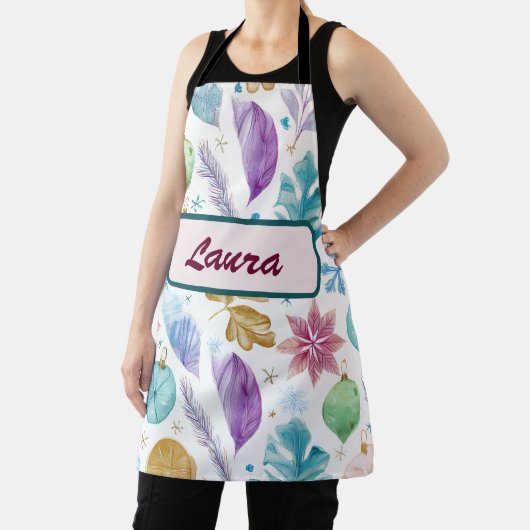 Pastel Watercolor Christmas Apron – Personalized Schürze (InSitu)