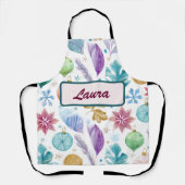 Pastel Watercolor Christmas Apron – Personalized Schürze (Vorderseite)