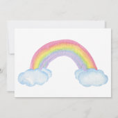Pastel Watercolor Cloud Raindrops Baby Dusche Einladung (Rückseite)