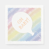 Pastel Watercolor Custom Text Babydusche Oh Baby Serviette (Vorderseite)