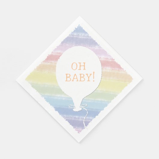 Pastel Watercolor Custom Text Babydusche Oh Baby Serviette (Ecke)