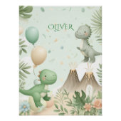 Pastel Watercolor Dino Kids Nursery Art Poster (Vorderseite)