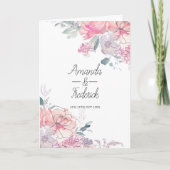 Pastel Watercolor Doodle Floral Wedding Programm (Vorderseite)