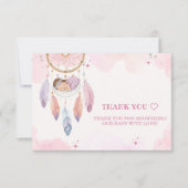 Pastel Watercolor Dreamcatcher Babydusche Dankeskarte (Vorderseite)