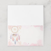 Pastel Watercolor Dreamcatcher Babydusche Platzkarte (Außenseite Aufgefaltet)