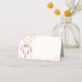 Pastel Watercolor Dreamcatcher Babydusche Platzkarte (Vorderseite)