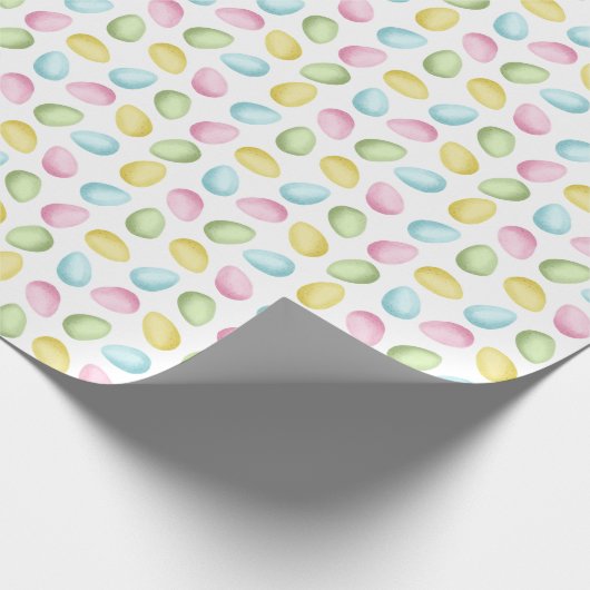 Pastel Watercolor Easter Egg Pattern Geschenkpapier (Ecke)
