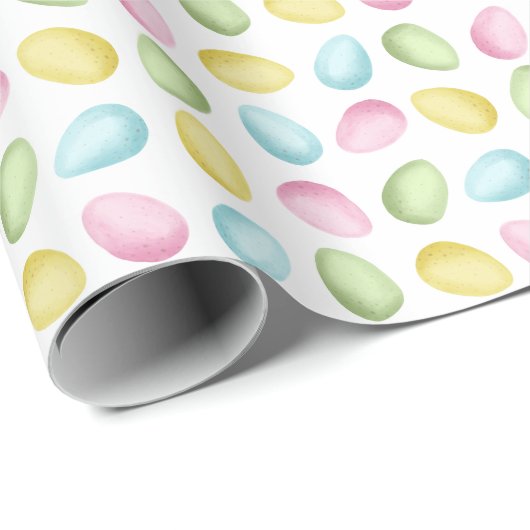 Pastel Watercolor Easter Egg Pattern Geschenkpapier (Rolleneckpunkt)