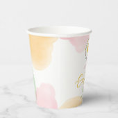 Pastel Watercolor Easter Wreath With Yellow Chick Pappbecher (Rechts)