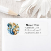 Pastel Watercolor Eichhörnchen-Rücksendeadresse (Insitu)