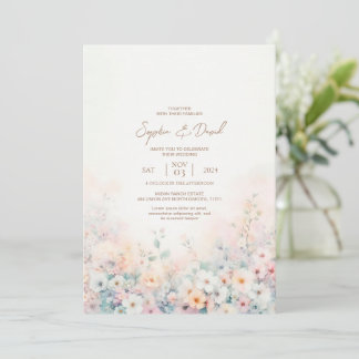 Pastel Watercolor Einladung zur Hochzeit