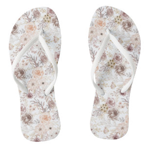 Pastel Watercolor Farbige Rose Badesandalen
