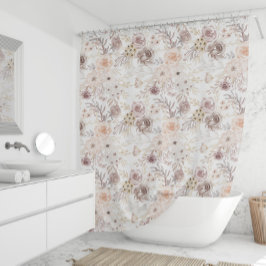 Pastel Watercolor Farbige Rose Duschvorhang