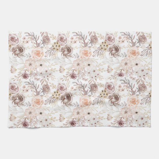 Pastel Watercolor Farbige Rose Geschirrtuch (Horizontal)