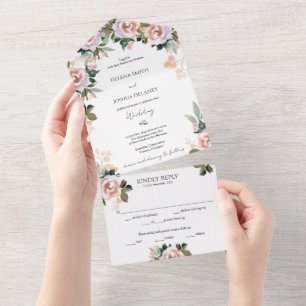 Pastel Watercolor Floral All-in-One Einladung