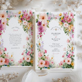 Pastel Watercolor Floral Arch Wedding Einladung