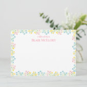 Pastel Watercolor Floral Danke Karten (Stehend Vorderseite)