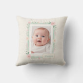 Pastel Watercolor Floral Empty Photo Frame Kissen (Rückseite)